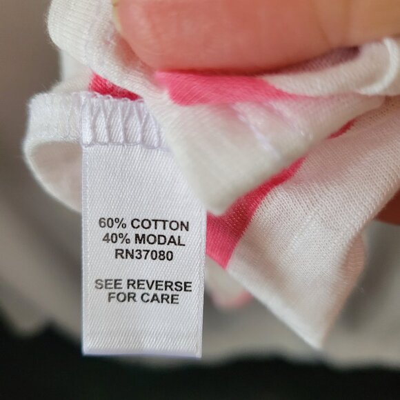 NEW Est. 1946 Top Tunic Pink White Stripe 22/24W ruffle scoop neck feminine NWT - Picture 8 of 8